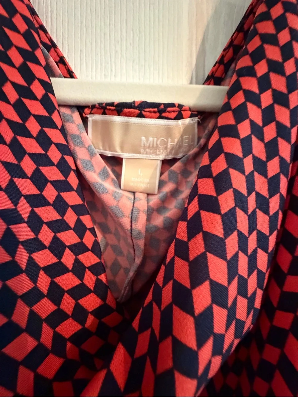 Michael Kors Orange/Navy Blue Check game day dress XL 🧡💙🍁🍂